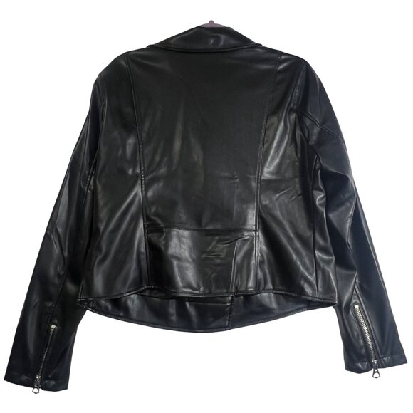 Torrid Black Faux Leather Moto Jacket Zippered Details Womens Size 1/1X/14-16 - Picture 2 of 9